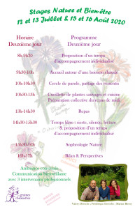 Programme stage deuxième jour