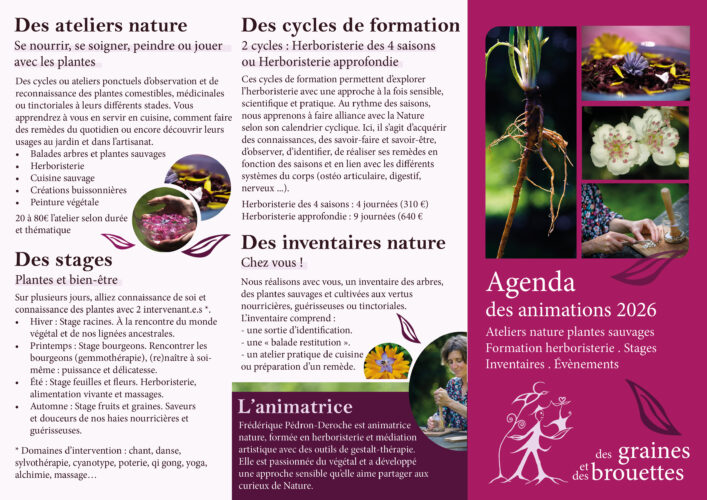 Agenda 2026 : Ateliers, formations, stages, évènements au jardin